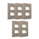 Kit 5 Placa 2 postos com Suporte cor Argila Sleek Margirius Kit 5 Placa 2 postos com Suporte cor Argila Sleek Margirius