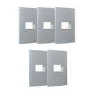 Kit 5 Placa 4x2 1 Posto Cinza com Suporte Sleek Margirius