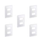 Kit 5 Placa 4X2 P/ 2 Mód Branco C Suporte Zeffia Pial 680182