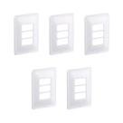 Kit 5 Placa 4X2 P/ 3 Mód Branco C Suporte Zeffia Pial 680183