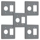 Kit 5 Placa 4x4 1 Posto Redondo + 3 Teclas Silentoque 8535