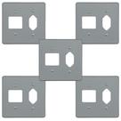 Kit 5 Placa 4x4 Cinza Pial 54392 Tomada + 2 Interruptor