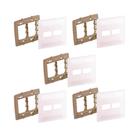 Kit 5 Placa 4X4 P/ 2 Mod Branco C Suporte Zeffia Pial 680174