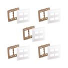 Kit 5 Placa 4X4 P/ 4 Mód Branco Zeffia C Suporte Pial 680175