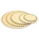 Kit 5 Placa Base Redonda Cesto Fio de Malha Croche Mdf Madeira