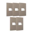 Kit 5 Placa com Suporte 4x2 1 Posto Sleek Argila Margirius