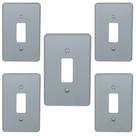 Kit 5 Placa Espelho 4x2 1 Posto Cinza Silentoque 8501 Pial