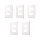 Kit 5 Placa/Espelho 4X2 2 Modulo Branco Pial Plus+ 618506BC+
