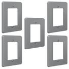 Kit 5 Placa Espelho 4x2 Cinza Silentoque 8503 Pial