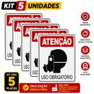 KIT 5 Placa OBRIGATORIO USO DE MASCARA INDUSTRIA SEGURANÇA
