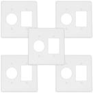 Kit 5 placa p/ 3 funçoes com tomada redonda 4x4 iriel