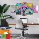 Kit 5 Placa Quadro Decorativo árvore Cor 3d Borda Infinita