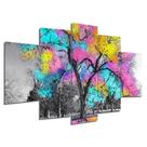 Kit 5 Placa Quadro Decorativo Árvore Cor 3D Borda infinita