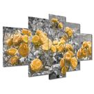 Kit 5 Placa Quadro Decorativo Quarto Sala Flores Vermelha