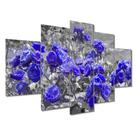 Kit 5 Placa Quadro Decorativo Quarto Sala Flores Vermelha
