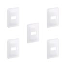 Kit 5 Placas 4X2 P 1 Mód Branco C Suporte Zeffia Pial 680181