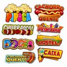 Kit 5 Placas Barraca Sinalização Painel Festa Junina Arraiá