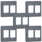 Kit 5 Placas Cinza 4x4 Para 6 Interruptores Pial 8533