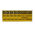 Kit 5 Placas Cuidado Risco Choque Elétrico - Geração Própria