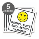 KIT 5 Placas De Sinalização Sorria Você Está Sendo Filmado