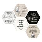 Kit 5 Placas Decorativas Hexágonos 25x22 Frases Motivacionais Você Escolhe