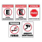 Kit 5 placas PVC 20x15cm Avisos Condominio Kit 5 placas PVC 20x15cm Avisos Condominio