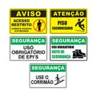 Kit 5 placas PVC 20x30cm Avisos