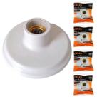Kit 5 Plafon de Plastico Bocal de Porcelana E27 Foxlux