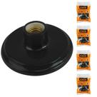 Kit 5 Plafon De Plástico Preto Bocal Porcelana E27 Foxlux