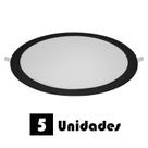 Kit 5 Plafon Led Emb Redondo Preto Branco Quente 24w 30x30 Kit 5 Plafon Led Emb Redondo Preto Branco Quente 24w 30x30