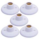 Kit 5 plafon suporte lampada bocal branco porcelana Kit 5 plafon suporte lampada bocal branco porcelana