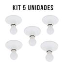 KIT 5 Plafonier Plafon + 5 Lâmpada 9W LED Bulbo Branco Frio 6500K Bivolt