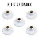 KIT 5 Plafonier Plafon Soquete Porcelana E27 Branco Bivolt