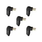 Kit 5 Plug 10A 250V Preto Lateral 90 Com Prensa Margirius
