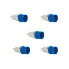 Kit 5 plug industrial 3p+t 16a azul 9h 220/250v omg 4079