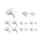 Kit 5 Plug Macho Gigante 2 Pinos 2P + Tomada Fêmea 10A Branca - Ilumi Kit 5 Plug Macho Gigante 2 Pinos 2P + Tomada Fêmea 10A Branca - Ilumi