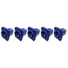 Kit 5 Plug Powercon Fêmea Painel Azul Dreamer