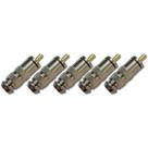 Kit 5 Plug RCA Macho Metal Cromado Ponta Dourada - Preto