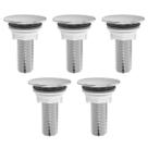 kit 5 Plug Tapa Furo Cromado Acabamento Redondo Torneira Balcão Parede Bidê Blukit 50mm