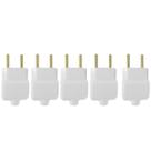 Kit 5 Plug Tomada Pino Macho Prensa Cabo 2P Branco 20A 250V