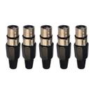 Kit 5 Plug XLR Fêmea Metal Simples Cromado Dreamer Kit 5 Plug XLR Fêmea Metal Simples Cromado Dreamer