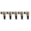 Kit 5 Plug XLR Macho 90º Metal Profissional Níquel MXT