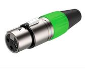 Kit 5 Plugs XLR Cannon Fêmea Profissional Verde