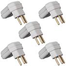 Kit 5 plugue 2p+t 10a 90g c/ prensa cabo pld10-3 cinza margirius