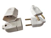 Kit 5 Plugue Pino Macho 10a 2p + 5 Tomada Fêmea 10a Branco
