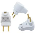 Kit 5 Plugue Prensa Cabo 90º Pino Macho 2p 10A Nbr Branco 127v e 250v