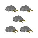 Kit 5 Plugues Macho 2P 10A Cinza Pial Legrand 615920