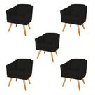 Kit 5 Poltronas Decorativas San Diego Sala de Estar Tecido Veludo Preto Kimi Decor Kit 5 Poltronas Decorativas San Diego Sala de Estar Tecido Veludo Preto Kimi Decor