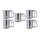 Kit 5 Polvilhadores Inox P/ Farrinha Açúcar Tapioca Peneira