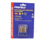 Kit 5 Ponta Chave Bits Phillips 50 Mm 1/4 Profield 50 Mm